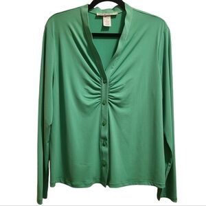 Cydney Mar button-front top 2X